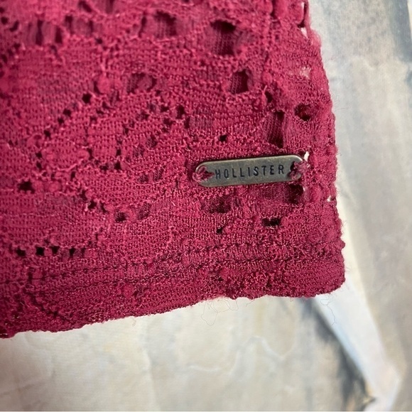 Hollister Maroon Lace Racerback Top - Picture 2 of 7